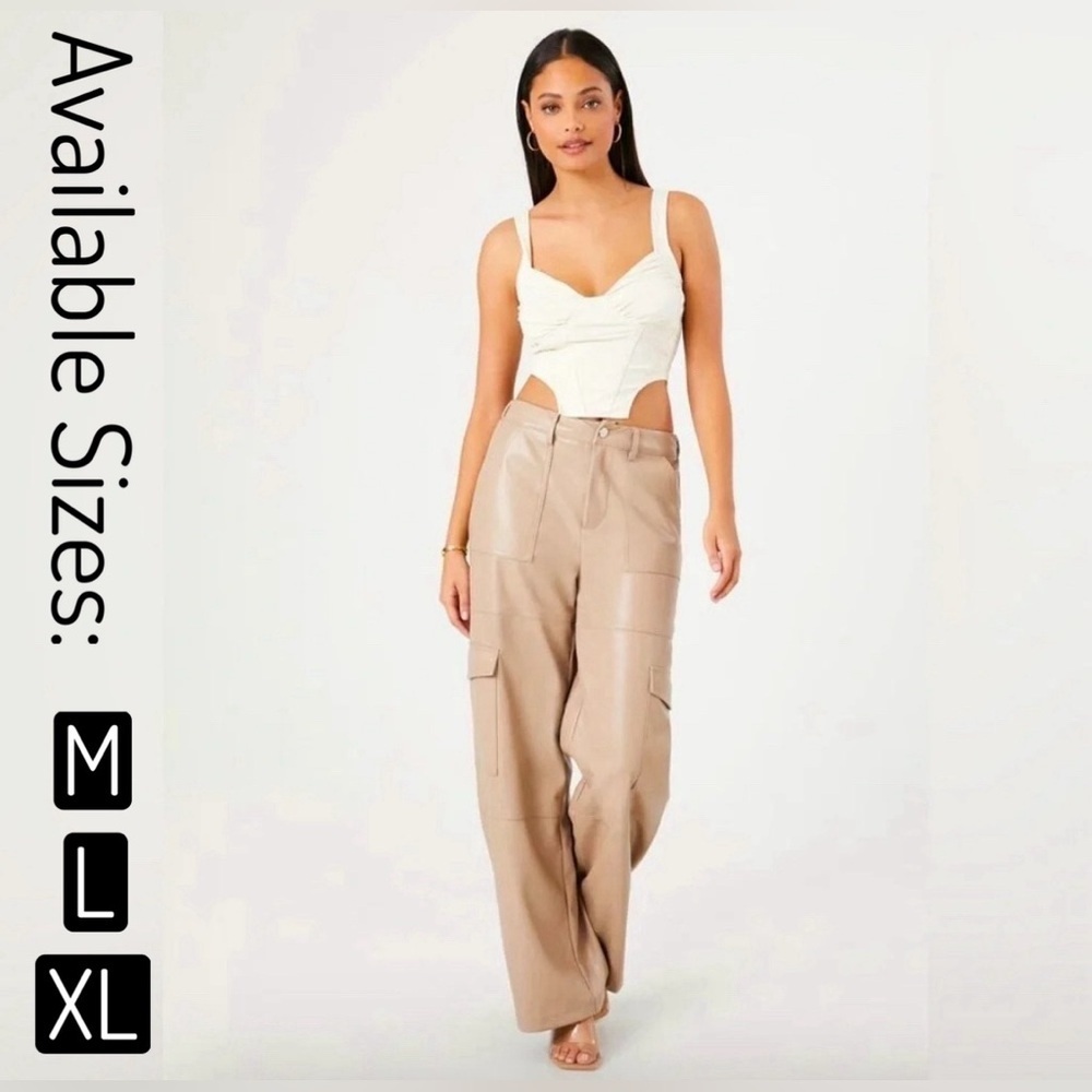NWT-Premium Vegan Leather Cargo Pants